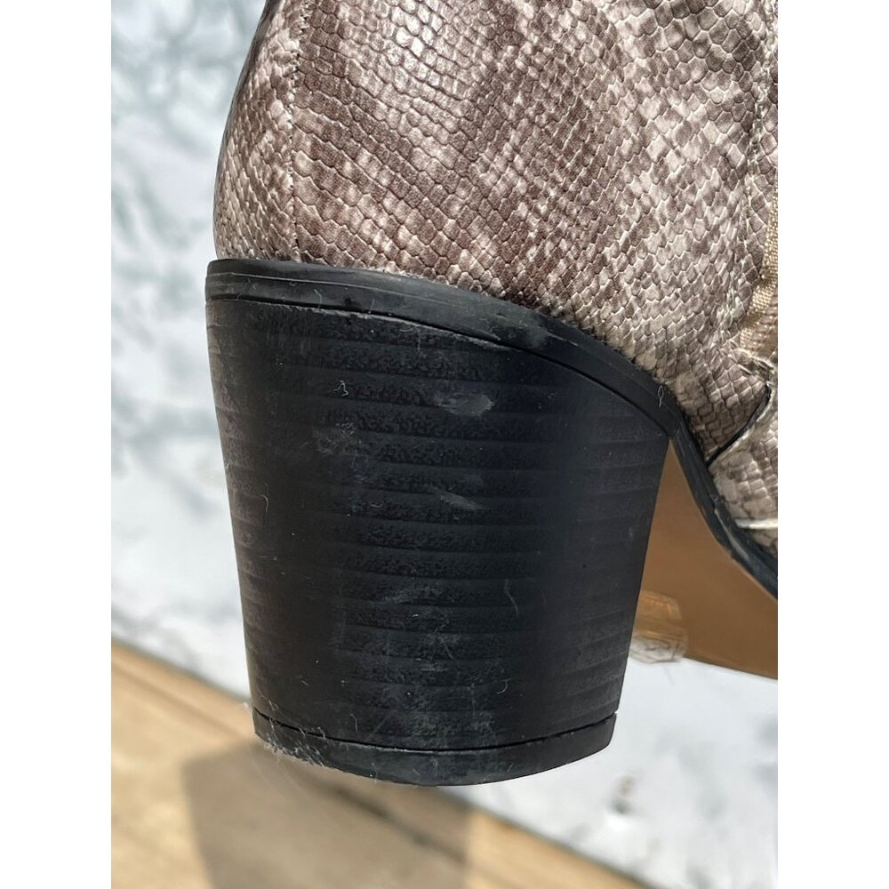 Truffle collection Snake Print Knee-High Block Heel Boots With Side Zipper Sz 6 - Picture 9 of 13